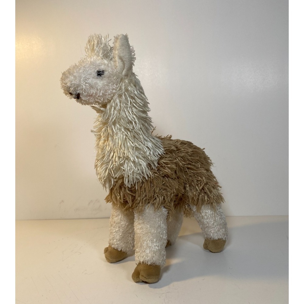 Douglas Cuddle Toys Plush Llama Alpaca Stuffed Animal Toy White Head Brown Body